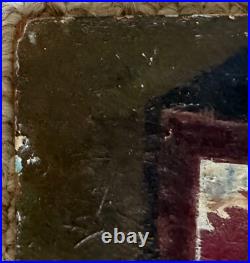 Vintage Clown Library Books Oil Painting Modern Art Wall Hanging Unknown Artist