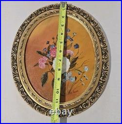 Vintage Framed Still Life Oil Painting Floral Signed Ornate Gilt Chateau Core