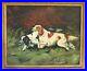 Vintage-Hunting-Scene-Oil-Painting-Of-Dogs-Signed-01-fg