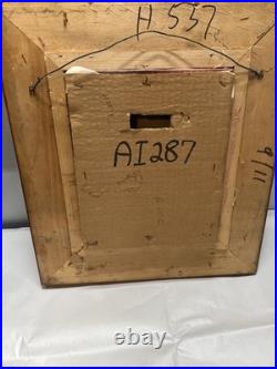 Vintage MCM Woodpecker Oil On Canvas Painting Signed Original