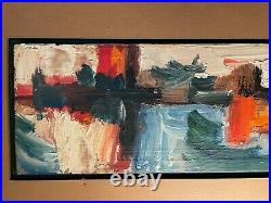 Vintage Mid-Century Abstract Oil on Board by Joe Ataide Original Palette Knife