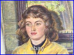 Vintage Original Impressionist Oil Painting, Girl/Young Woman Portrait, Unsigned