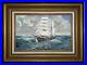 Vintage-Original-Oil-Painting-Canvas-Ship-Sailing-Seas-Maritime-Nautical-Signed-01-lx