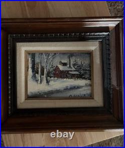 Vintage Original Oil Painting Landscape on Canvas Signed