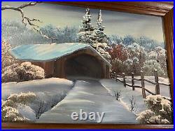 Vintage Paint 1970 Landscape Snow Winter 28 X 16- USED