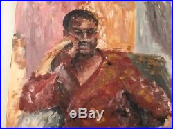 Vintage Seventies original Oil painting on Canvas/black man/African American