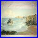 Vintage-beach-seascape-coast-ocean-hand-painted-oil-original-PAINTING-by-Pauls-01-vc