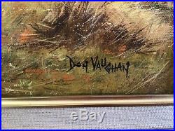 Vintage gilt framed original signed oil painting by Don Vaughn HUGE on canvas