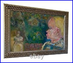 Voices, Original Oil Painting, Frame, 42.5x30.5, Canvas, Art, Pewter Frame