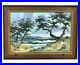 Vtg-1970-s-Cypress-Tree-California-Coast-Beach-Seascape-Oil-Painting-Signed-01-dxg