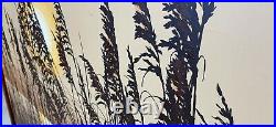 Vtg Letterman Mid Century Modern Painting print wall art sunburst sun grass