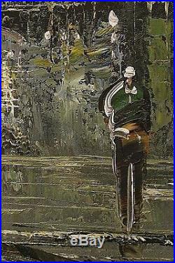 WILSON Large Impressionist Oil on Canvas Original Street Scene Framed Painting