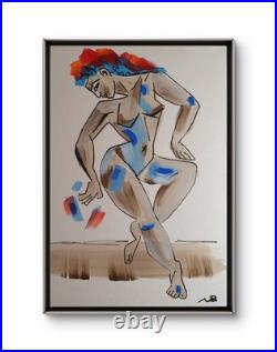 WOMAN CUBISM 12x16 FIGURATIVE ABSTRACT EXPRESSIONIST ORIGINAL ART NEW PAINTING