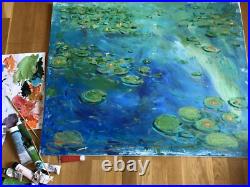 Waterlilies Artwork Impressionist Painting Large Art On Canvas Huge Artwork