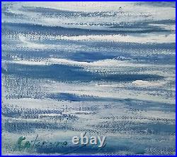 Waves In The Ocean Seascape Original Oil Painting 30x18 Handmade Art. Gift