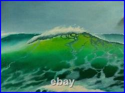 Waves Painting Oil on Canvas Original Art Cliff Painting Seascape Artwork Ocean