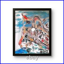 Wildcat Colorful Modern Art Acrylic Painting On Canvas