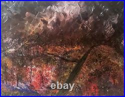 Wildfire Abstract Painting, Original Art on Canvas signed Ready To Hang