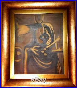 Wilfredo Lam Oil On Canvas Painting