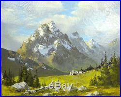 William B Schim Schimmel Original Grand Tetons Oil Art Painting On Canvas 20x24