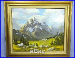 William B Schim Schimmel Original Grand Tetons Oil Art Painting On Canvas 20x24