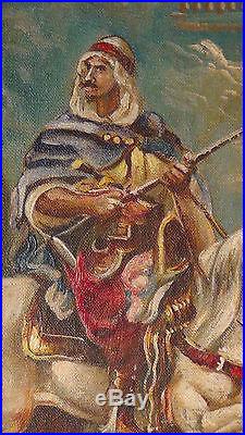 William M. Lemos (1861-1942, California)arab On Horsebackoriginal Oil On Canvas