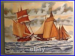 William Verdult's Ships Crossing -Original oil on Canvas World Master Artist