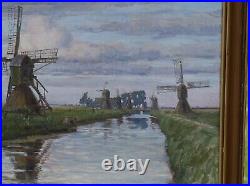 Windmill By The Water Interesting Oil Painting On Canvas