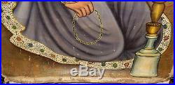 Woman Of India Old 19th Century Original Oil On Canvas Painting Unsigned #2