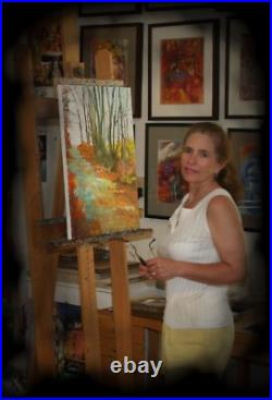 YARY DLUHOS Woman Female Figure Girl Mirror Dress Original Art Oil Painting