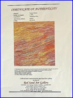 Yannima Tommy Watson, Australian Aboriginal Art, Certificate Of Authenticity
