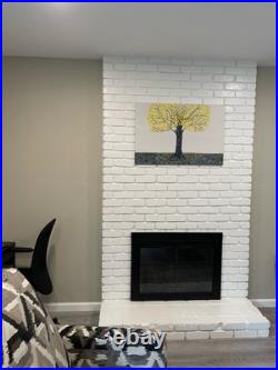 Yellow Tree With Squirrel Abstract Painting On Canvas