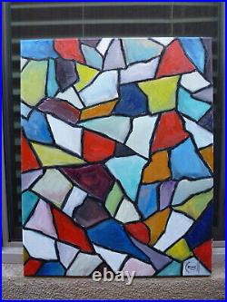 ZAG THEN ZIG abstract wow NEW oil painting 16x20 canvas original signed Crowell